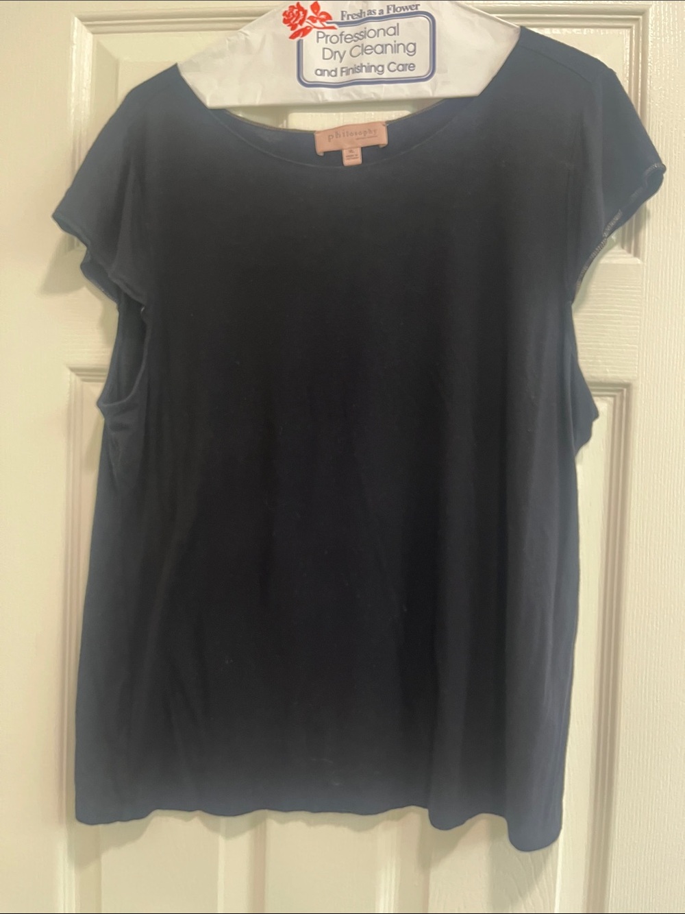 Philosophy black Short Sleeve Scoop Neck Tee